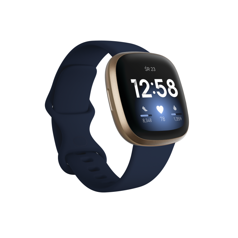 fitbit versa 3 render 3qtr core midnight soft gold app switcher deezer